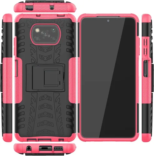 Vista 3 de Asuwish Funda de teléfono para Xiaomi Poco X3 Pro/PocoX3 NFC/Poco X3 con protector de pantalla y soporte delgado híbrido resistente resistente