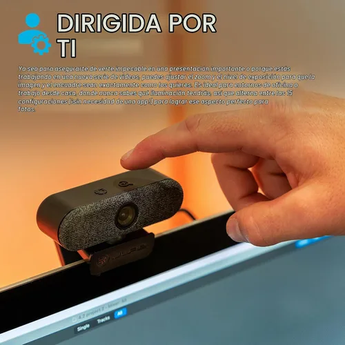 Vista 3 de JLab Epic Cam, cámara web USB 2K, enfoque automático, micrófonos duales, negro