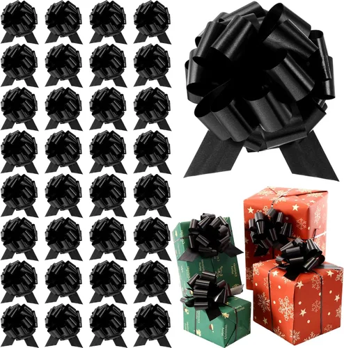 Vista 10 de Poen 30 Lazos de Tirar de Navidad para Envolver Regalos de 5 Pulgadas Lazos de Tirar Grandes de Cinta para Bolsa de Regalo de Vacaciones Caja Cesta