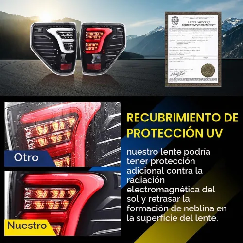 Vista 4 de GRAND ORANGE Conjunto de luces traseras LED completas compatibles con Ford F150 2009-2014, luces traseras de estacionamiento para el lado