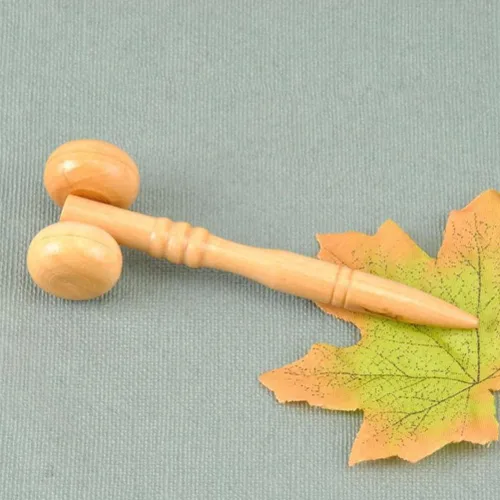 Vista 2 de Rodillos de madera portátiles masajeadores cara mano pierna cabeza cuello espalda cintura masaje rueda palos para hombres mujeres