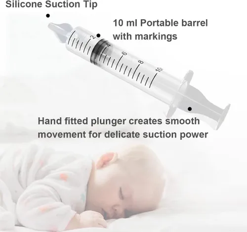 Vista 4 de PandaEar Irrigador nasal para bebés con caja portátil, irrigador nasal profesional para bebés con pinzas y cepillo de limpieza para recién nacidos