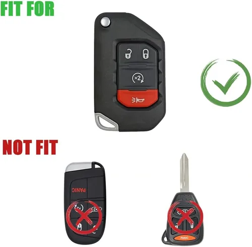 Vista 2 de Funda de aleación de zinc compatible con Wrangler JL JLU Gladiator JT Rubicon Remote Flip Key