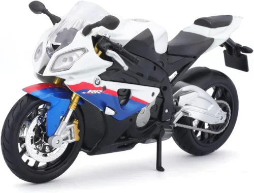 Vista 2 de Maisto 1/12 BMW S1000Rr Motocicleta, Blanco/Rojo/Azul Multi