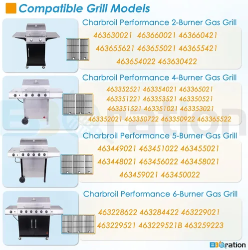 Vista 2 de Rejilla de parrilla de 17 pulgadas para Charbroil Performance 2 quemadores 463630021 463660421 463630422 463660021 Rejilla de cocina para Charbroil