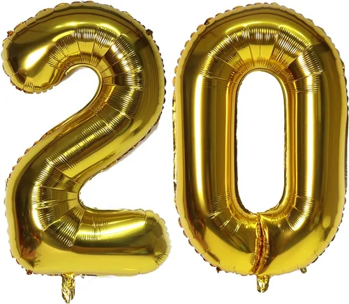 Vista 24 de Globos digitales dorados de 40 pulgadas, con número 10, globos de helio para decoraciones de fiesta de cumpleaños y suministros para decoración