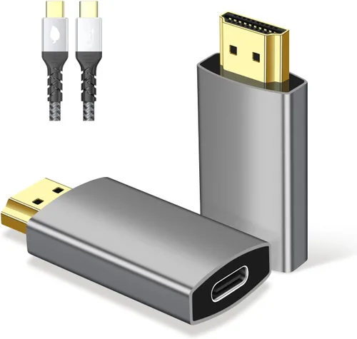 Vista 12 de Adaptador DisplayPort a USB C, 4K a 120Hz con adaptador USB C, convertidor DP macho a tipo C macho compatible con Nrea-l Air VR, MacBok Pro/Air