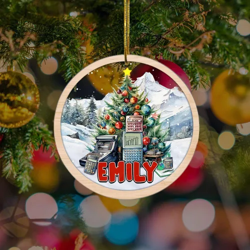 Vista 5 de Adorno personalizado de contador para hombres y mujeres, para colgar en el árbol, artículos de decoración de puerta del hogar, acrílico, 2.90 x 2.90