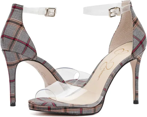 Vista 14 de Jessica Simpson Sandalias de tacón alto Daisile Peep Toe para mujer Gamuza de almendra/Tpu
