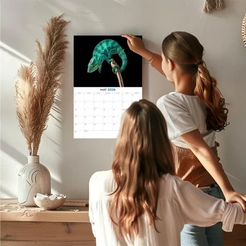 Vista 297 de Calendario de grises africanos 2025 2026 – Planificador mensual de pared de aves africanas – 12 x 18 pulgadas (abierto), calendario de pared