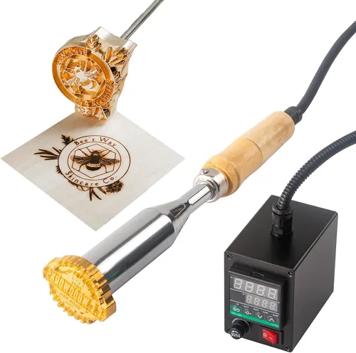Vista 9 de Hierro de marca de madera personalizado – Hierro de marca eléctrico personalizado para sello de madera latón y mango de madera, sello de quema