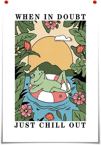Vista 8 de FBKDVC Funny Frog You Are Exactly Where You Need To Be - Póster inspirador de acuarela, lienzo de pared, regalo motivacional para mujeres, niñas