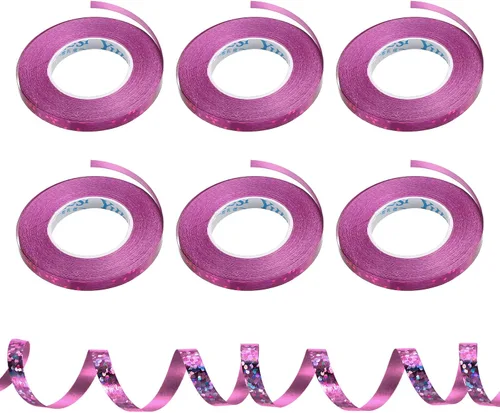 Vista 9 de PATIKIL 6 cintas rizadoras de 3/16 pulgadas con láser metálico brillante de 11 yardas iridiscentes para decoración de fiestas, envoltura de regalos