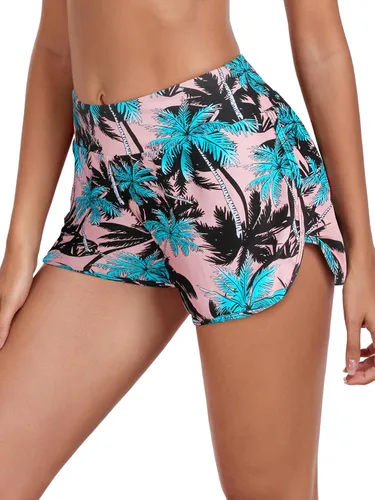 Vista 9 de RELLECIGA Pantalones Cortos de Tabla para Mujer de Cintura Alta con Control de Abdomen y Shorts de Natación Integrados Negro