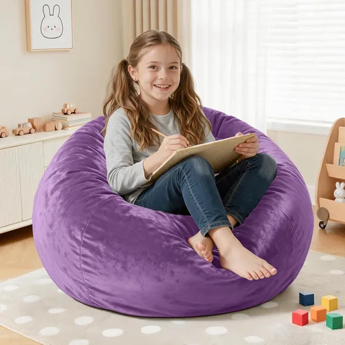 Vista 39 de Silla Puf de 2 Pies con Funda de Terciopelo Ultra Suave Sofá Puf con Espuma con Memoria Sillas Puf de Tamaño Grande Sofá Perezoso para Dormitorio