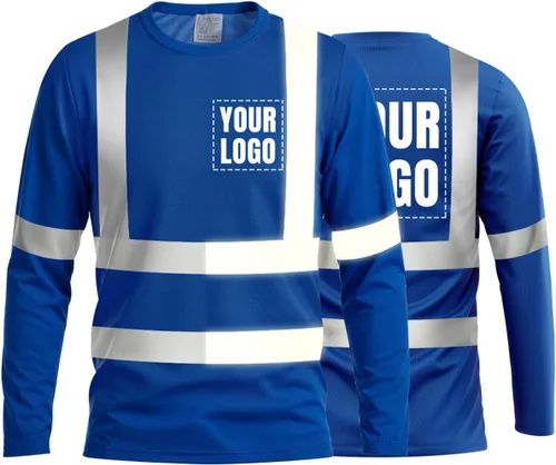 Vista 54 de La alta visibilidad reflexiva de las camisetas de la seguridad del logotipo de encargo Hola Vis de Verde neón - Estilo 8