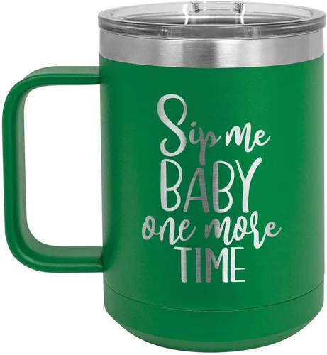 Vista 10 de Taza de café SIP ME BABY ONE More TIME 15 oz con tapa superior deslizante Taza de café de viaje aislado Ideas de regalo de cumpleaños o Navidad
