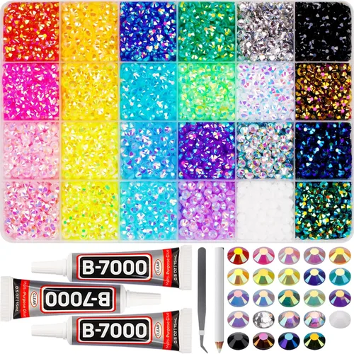 Vista 20 de 11000Pcs Silver Clear Rhinestones Bedazzling Kit, Bedazzled Gems Flatback