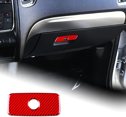 Vista 17 de AIRSPEED Cubierta de panel de palanca de cambios de fibra de carbono, calcomanía para consola central interior para Dodge Durango 2018 2019 2020