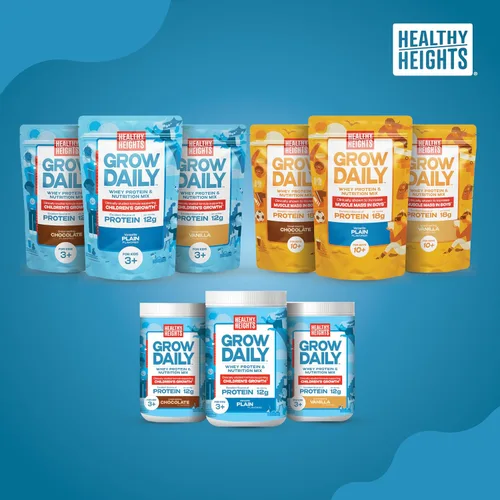 Vista 7 de Healthy Heights Grow Daily Kids - Mezcla de bebida proteica (chocolate) - Batido alto en proteínas para niños de 3 años, 10.6 onzas