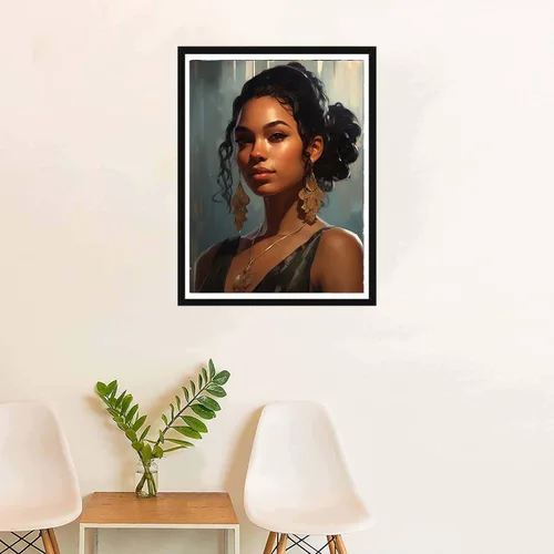 Vista 4 de SKRYUIE Kits de pintura de diamantes para mujer africana 5D, kits de arte de diamantes para adultos afroamericanos, taladro redondo completo, punto