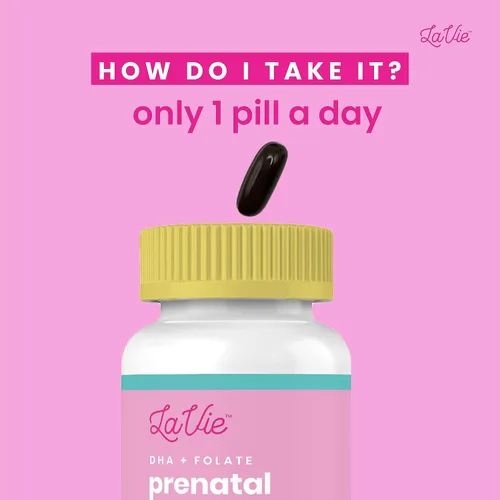 Vista 5 de LaVie Vitaminas prenatales con jengibre, DHA, ácido fólico y hierro, imprescindibles para el embarazo para el desarrollo cerebral y corporal