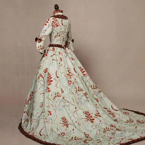 Vista 3 de Disfraz medieval para mujer, vestido victoriano de Marie Antonieta, vestido victoriano del siglo XVIII, vestido de baile medieval de la guerra civil