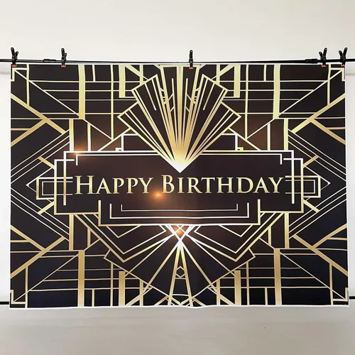 Vista 3 de Telón de fondo de fiesta de gran Gatsby de 7 x 5 pies, fondo retro rugido de los años 20 para adultos y niños, decoración artística de celebración