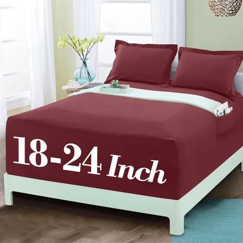 Vista 23 de Mocassi - Sábanas ajustadas de tamaño Twin con bolsillo profundo y efecto refrescante de hasta 16 pulgadas - Sábanas de lujo tipo hotel de 1800