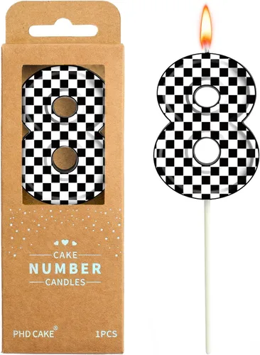 Vista 14 de PHD CAKE Velas de cumpleaños de carreras con número 1 de 7 cm, velas con temática de carreras geniales, velas de número para pastel, celebración