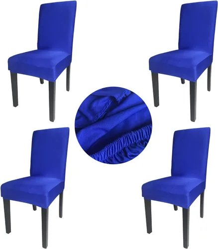 Vista 10 de Paquete de 4 fundas protectoras para sillas de comedor, tela elástica de elastano, lavables a máquina, fundas de asiento extraíbles para el hogar