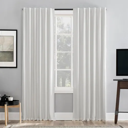 Vista 23 de Sun Zero Greyson - Valance de cortina con pestaña trasera de seda de dupioni de imitación con borlas de cuentas y aislamiento térmico total opaco