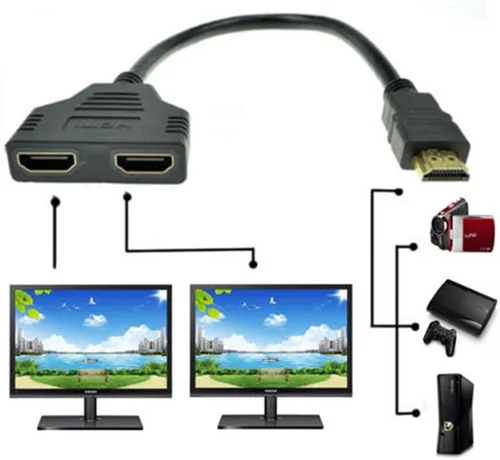 Vista 4 de HD/MI Switcher macho a hembra HD/MI Splitter Adaptador multi puerto