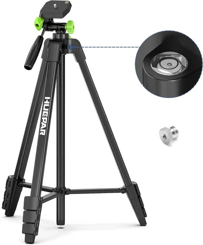 Vista 10 de Huepar Trípode extensible de 50 pulgadas con rosca de 1/4" y 5/8" para uso con nivel láser, láseres de punto, medidores de distancia láser