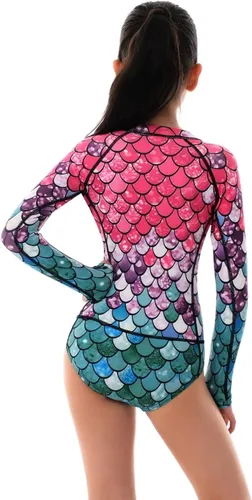 Vista 6 de YOLIPULI Traje de baño para madre e hija, traje de baño familiar a juego para mujer con camiseta de protección para niñas