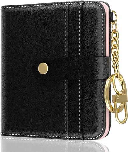 Vista 20 de Aiawoxc billetera para mujer, billeteras pequeñas RFID para mujer, cartera delgada y compacta para tarjetas de crédito, linda cartera de cuero