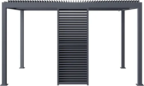 Vista 15 de PURPLE LEAF - Accesorio para pérgola con persiana, rejilla de aluminio 94AS de 3 paneles para privacidad óptima y control de la luz solar, pared