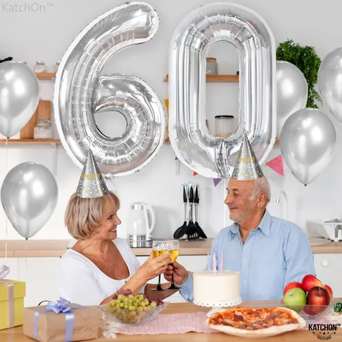 Vista 1325 de KatchOn Globo negro del número 1 de 40 pulgadas, globo de feliz cumpleaños Large Mylar Number One Balloon for 1st Birthday Decorations, Foil