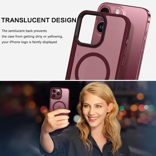Vista 4 de BENTOBEN Funda protectora para iPhone 15 Pro Max, translúcida mate, delgada, a prueba de golpes, para mujeres y hombres, para iPhone 15 Pro Max