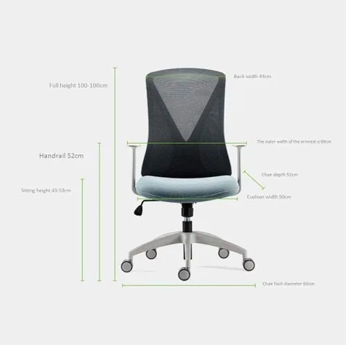 Vista 4 de Silla de computadora, silla de oficina, silla sedentaria, cómoda, ergonómica, silla de escritorio, silla giratoria (negro)