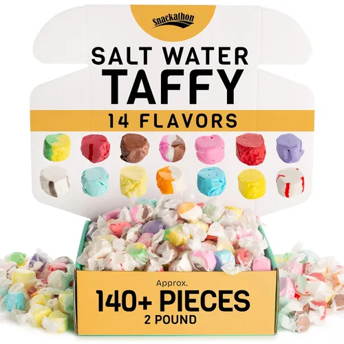Vista 11 de Snackathon Mezcla Surtida de Taffy de Agua Salada – Edición Roller Chewster, Variedad de Carnaval de 10 Sabores, Dulces Gourmet Suaves y Masticables