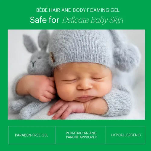 Vista 4 de MAKARI Gel espumoso para el cabello y el cuerpo del bebé Lavado suave para pieles sensibles y delicadas Hipoalergénico y sin parabenos