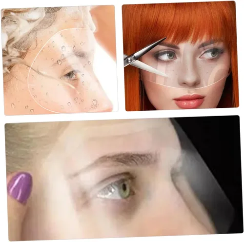 Vista 9 de GALPADA 50 protectores de ojos para corte de pelo, viseras de plástico transparente para uso en peluquerías, maquillaje y corte de cabello, diseño