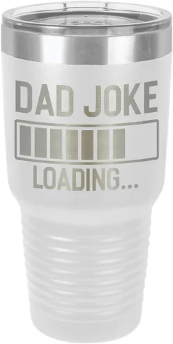 Vista 21 de Dad Joke Loading Black - Vaso de bebida de 30 onzas con popote y tapa superior deslizante, taza de viaje grabada con láser, comparación con Yeti