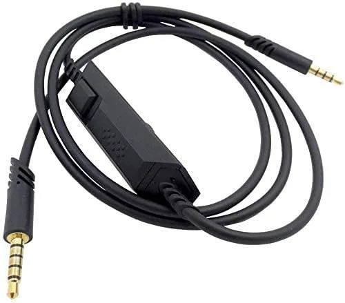 Vista 5 de Cable de repuesto A50 para auriculares con control de volumen y cable adaptador de audio para micrófono, compatible con A10A20A30A50A40A40TR