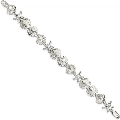 Vista 2 de Pulsera de plata de ley 925 con diseño de conchas marinas, joyería fina para mujer, regalos para ella, Shell