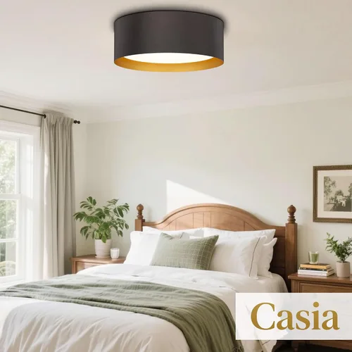 Vista 5 de Casia Luces de techo empotradas para dormitorio, montaje empotrado cerca del techo en acabado de metal de bronce aceitado con vidrio esmerilado