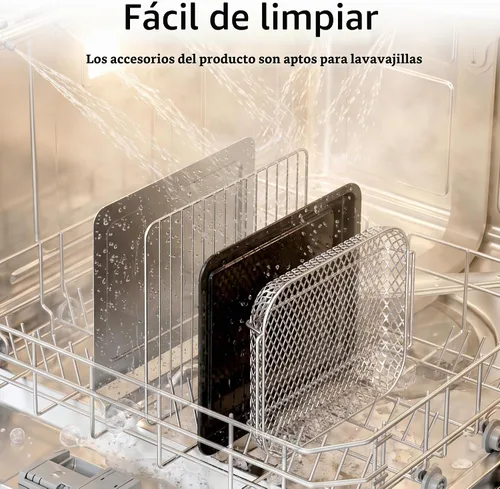 Vista 5 de Electactic Freidora de aire y horno tostador de 19 cuartos de galón, funciones 12 en 1, freír al aire, asar, mantener el calor, hornear 2-acero