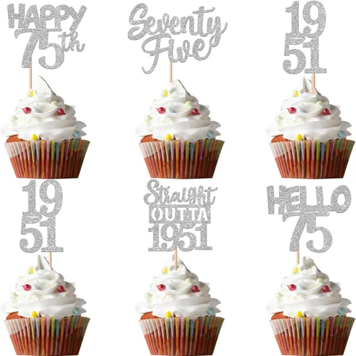 Vista 99 de 30 piezas negras para cupcakes de 10.º cumpleaños con purpurina Ten Happy 10 Straight Outta 2016 para saludos a 10 años 10 cumpleaños, boda Negro