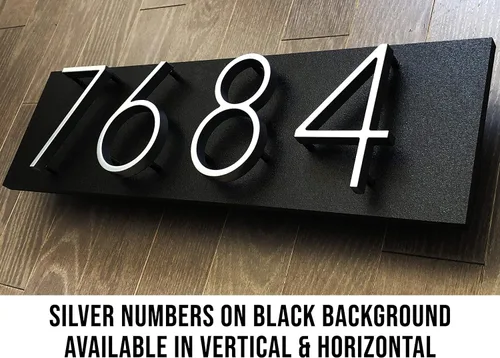Vista 7 de Números de casa Número de dirección disponible en modo vertical y horizontal Número de dirección Placa de dirección de la casa Regalo